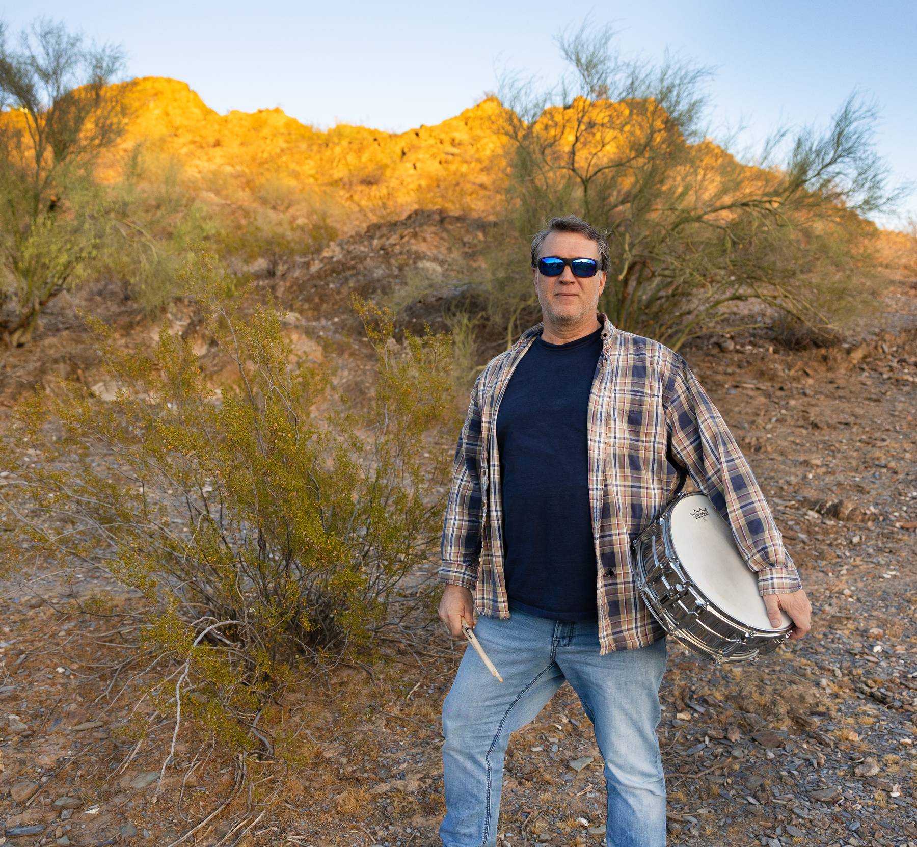 John Jacobson with snare in the desert
