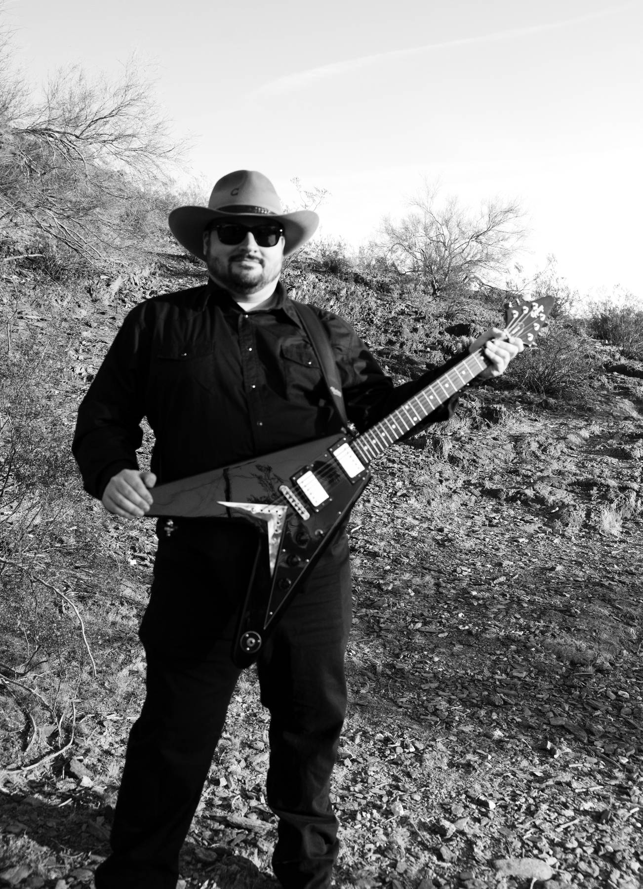 Robert Adams with V guitar